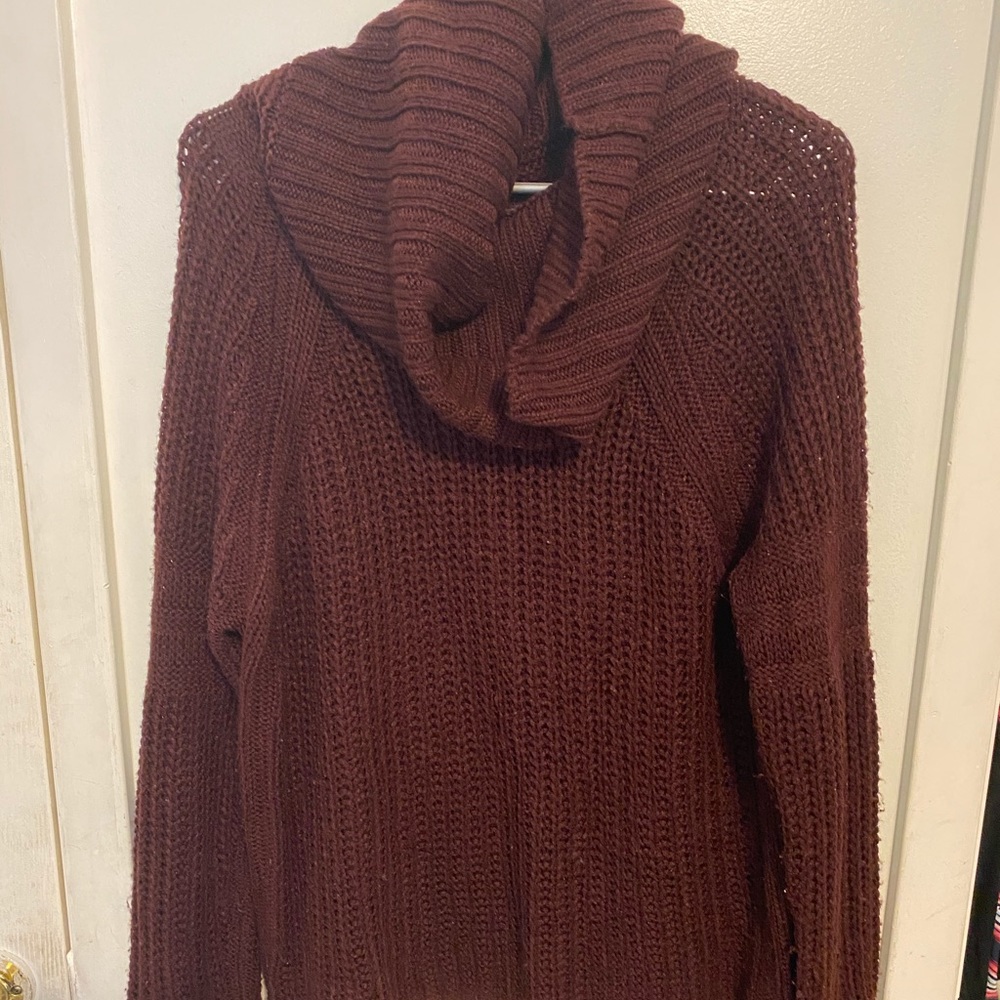 Burgundy turtle neck sweater